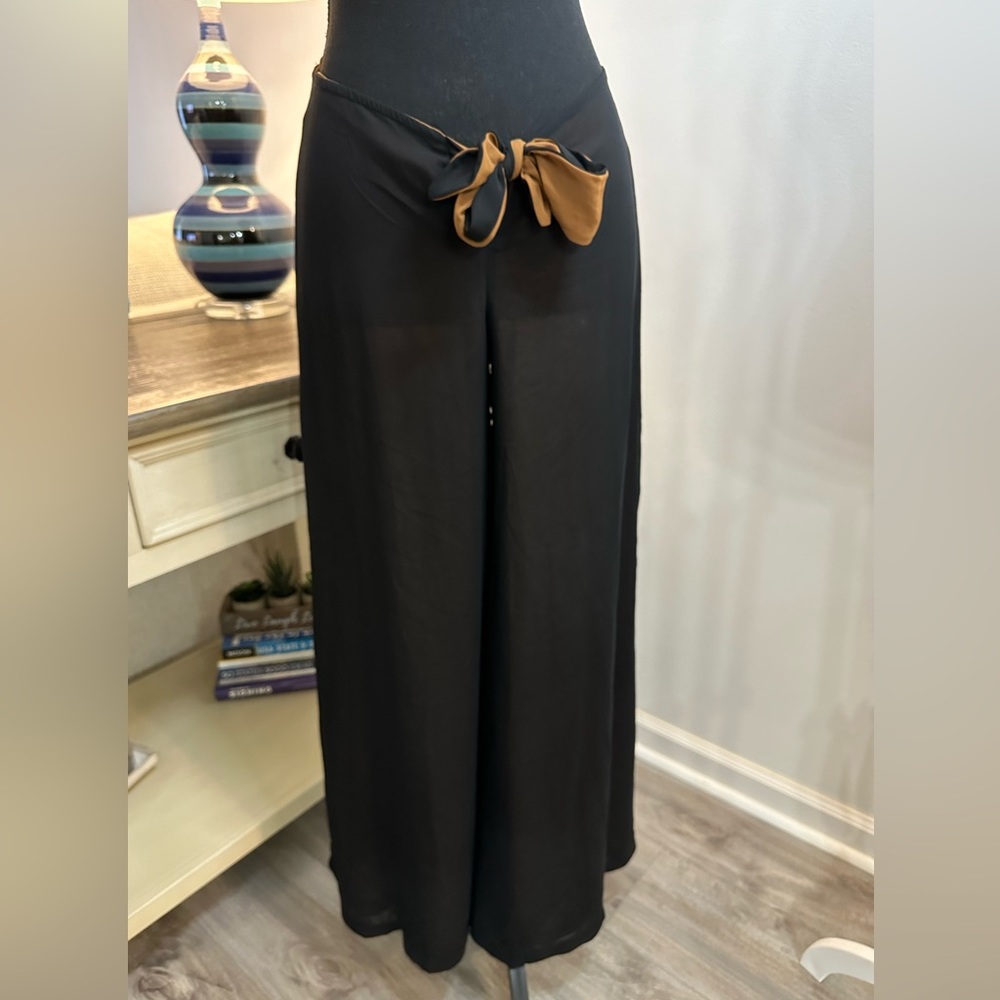 Papaya Wide Leg Double Layer Pants